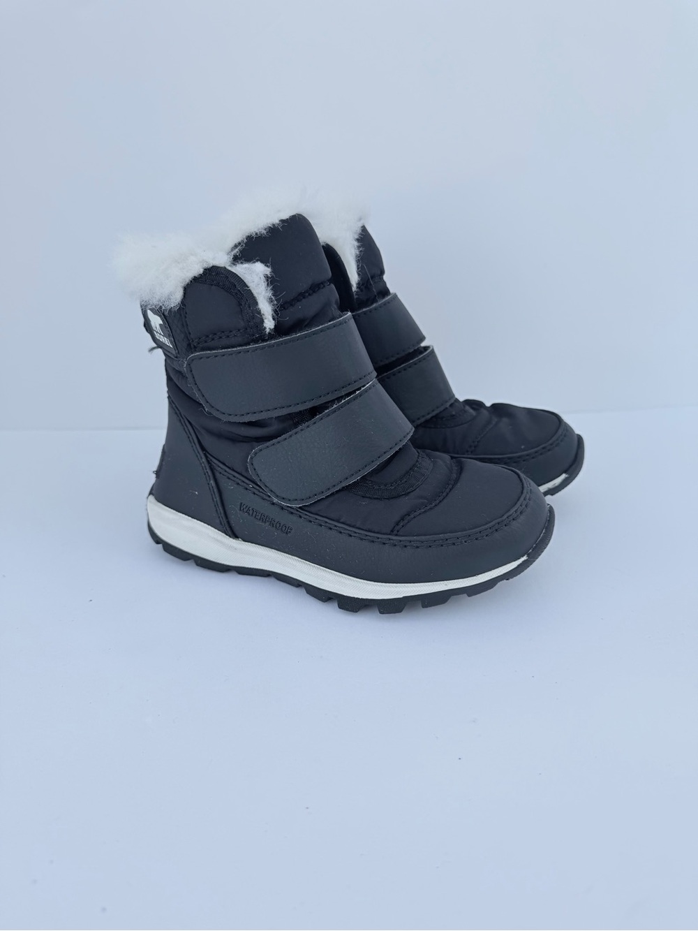 SOREL Kids Whitney II Strap Waterproof Black Winter Snow Boots